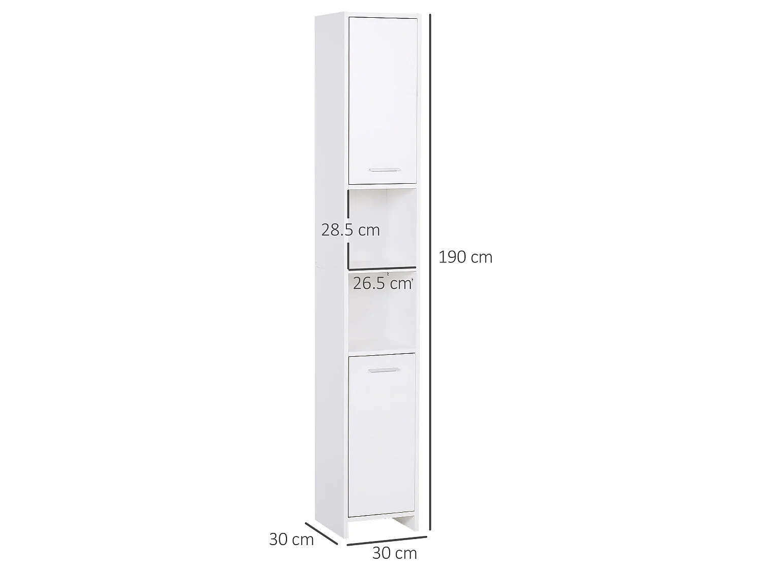 Ridila Tall White Storage Cabinet Adjustable Shelves Hinged Doors Anti Tip