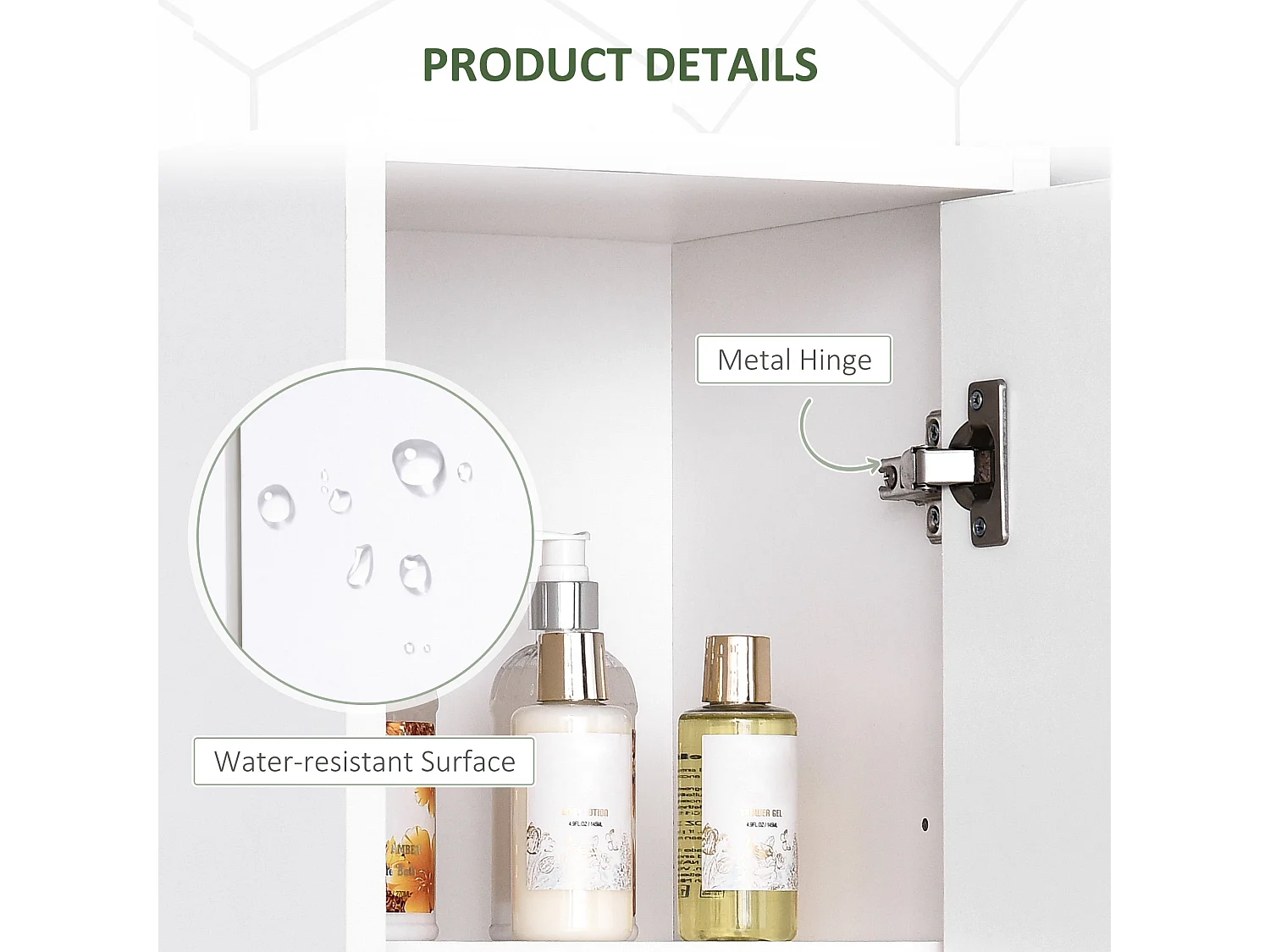 Ridila Tall White Storage Cabinet Adjustable Shelves Hinged Doors Anti Tip