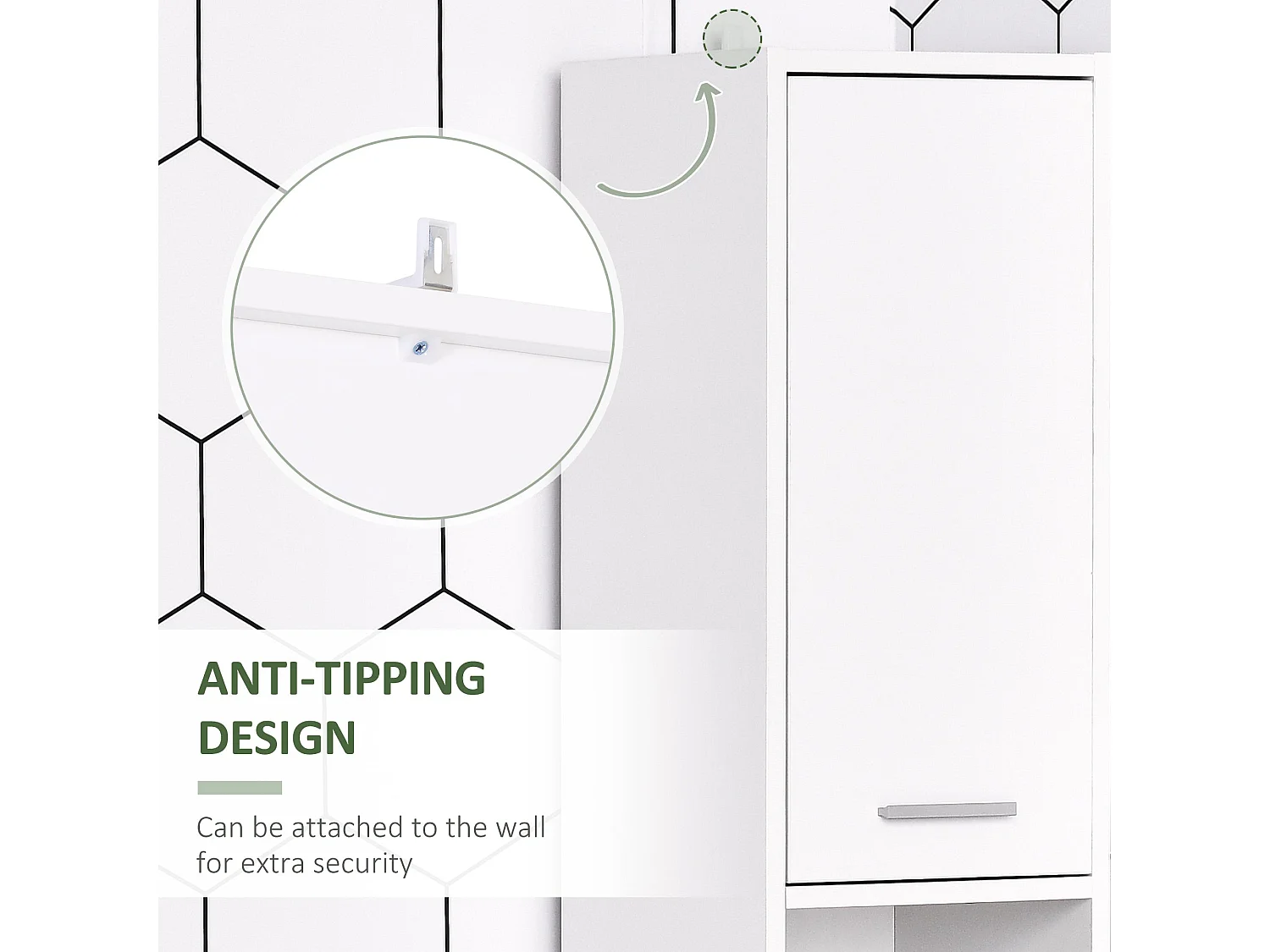 Ridila Tall White Storage Cabinet Adjustable Shelves Hinged Doors Anti Tip