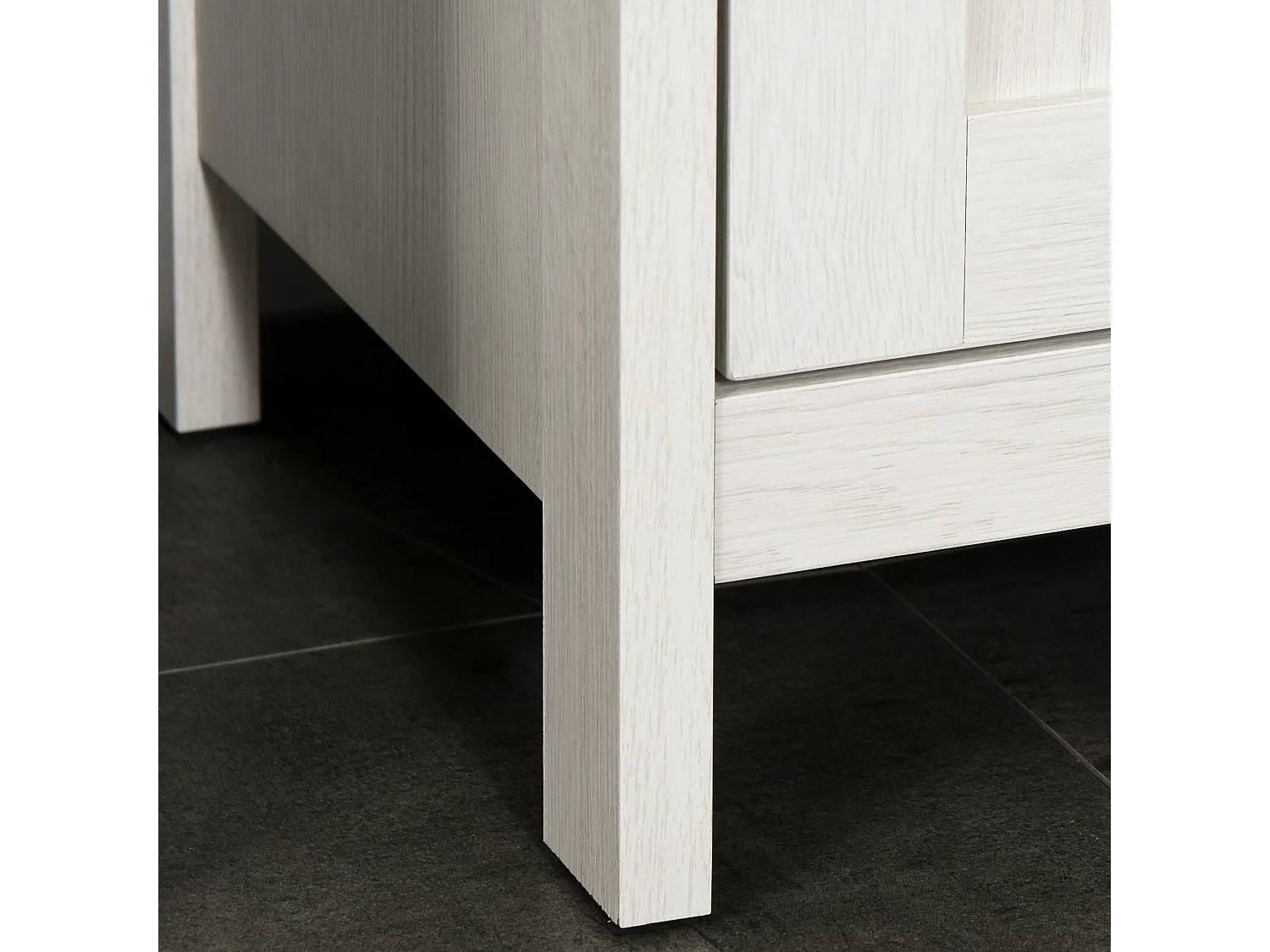 Salata Tall Freestanding Bathroom Storage Cabinet with Mirror Open Shelves Adjustable Interior Antique White