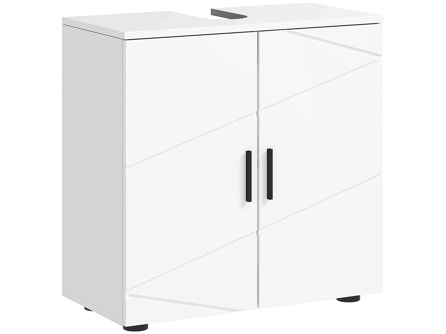 Badosu Luni 60cm Under Sink Bathroom Cabinet White Internal Shelving Soft Close