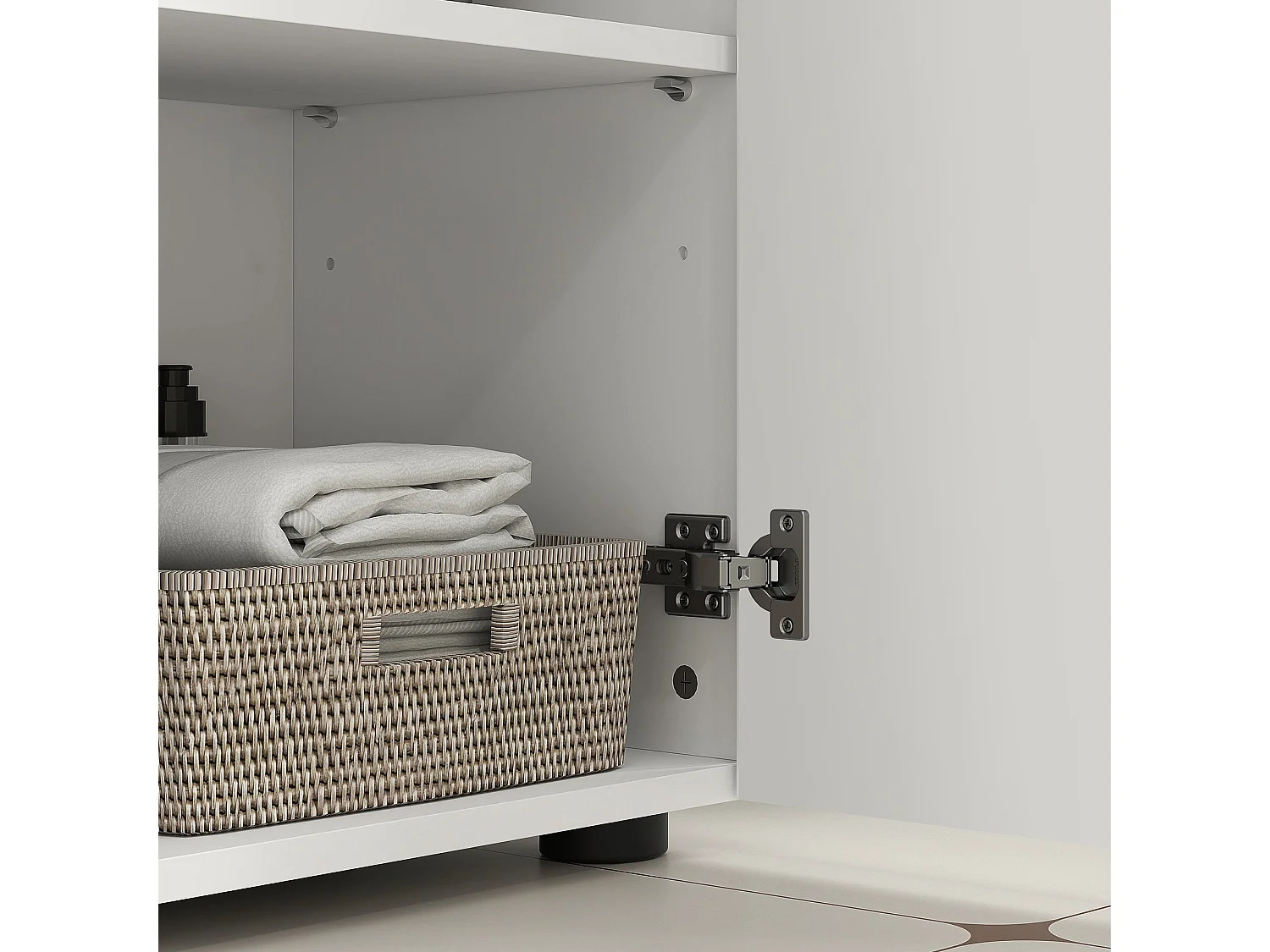 Badosu Luni 60cm Under Sink Bathroom Cabinet White Internal Shelving Soft Close