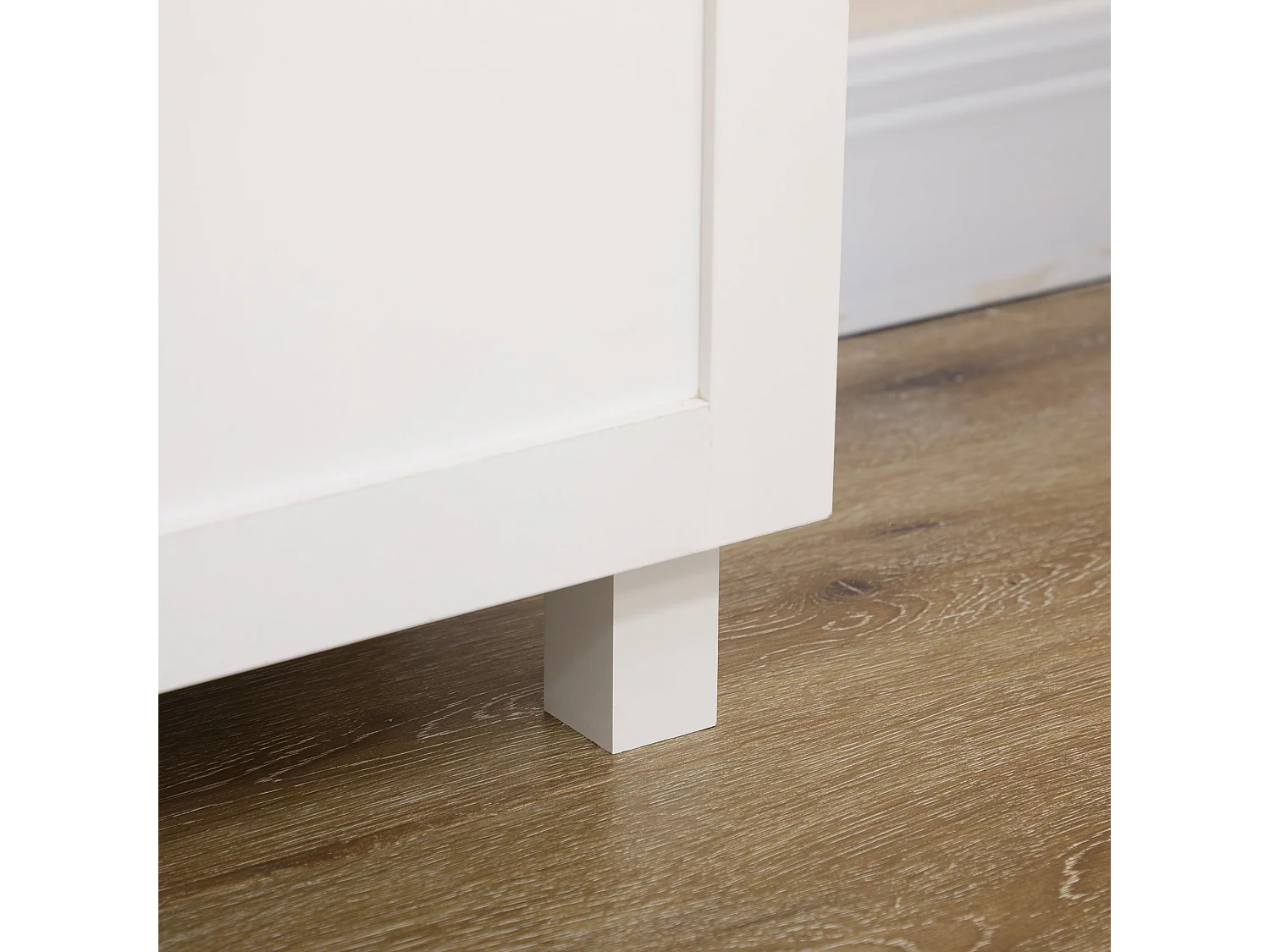 Yoelna 130cm Nordic White Kitchen Cabinet 1 Drawer 2 Doors and Open Shelf