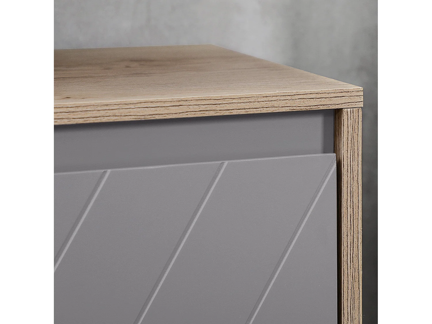 Movese Freestanding Under Sink Storage Cupboard Grey and Oak 60cm