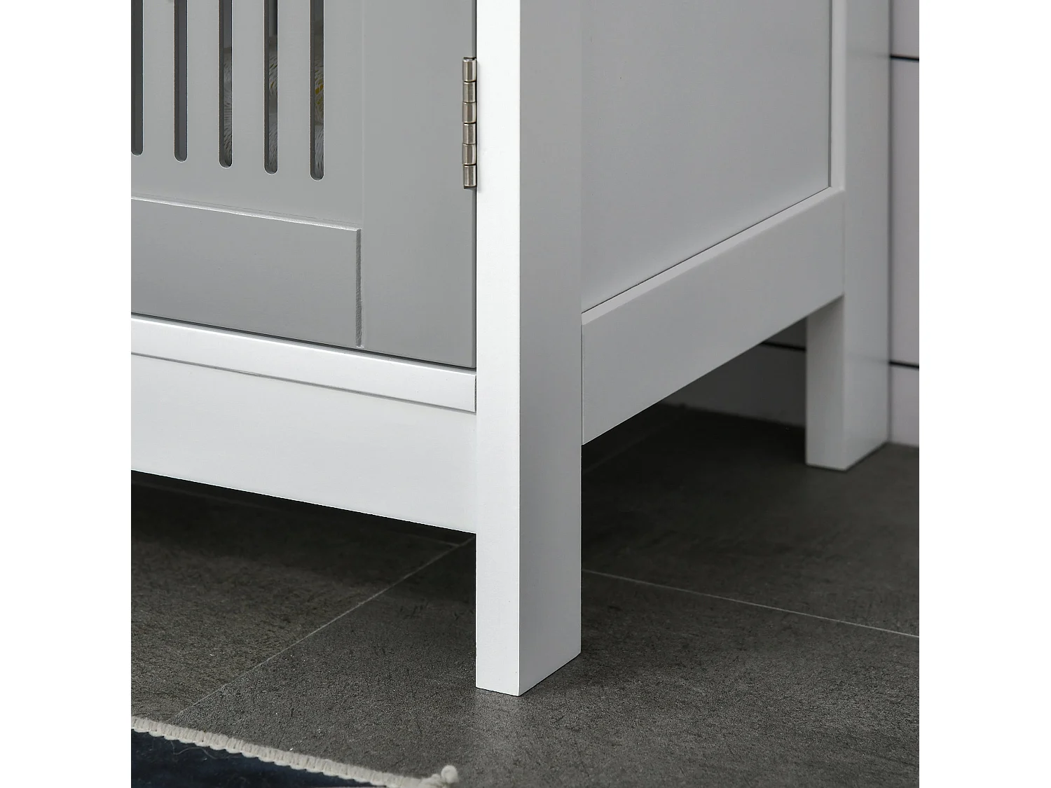Nelike Grey Under Sink Vanity Unit 60x30x60cm Double Doors Adjustable Shelf