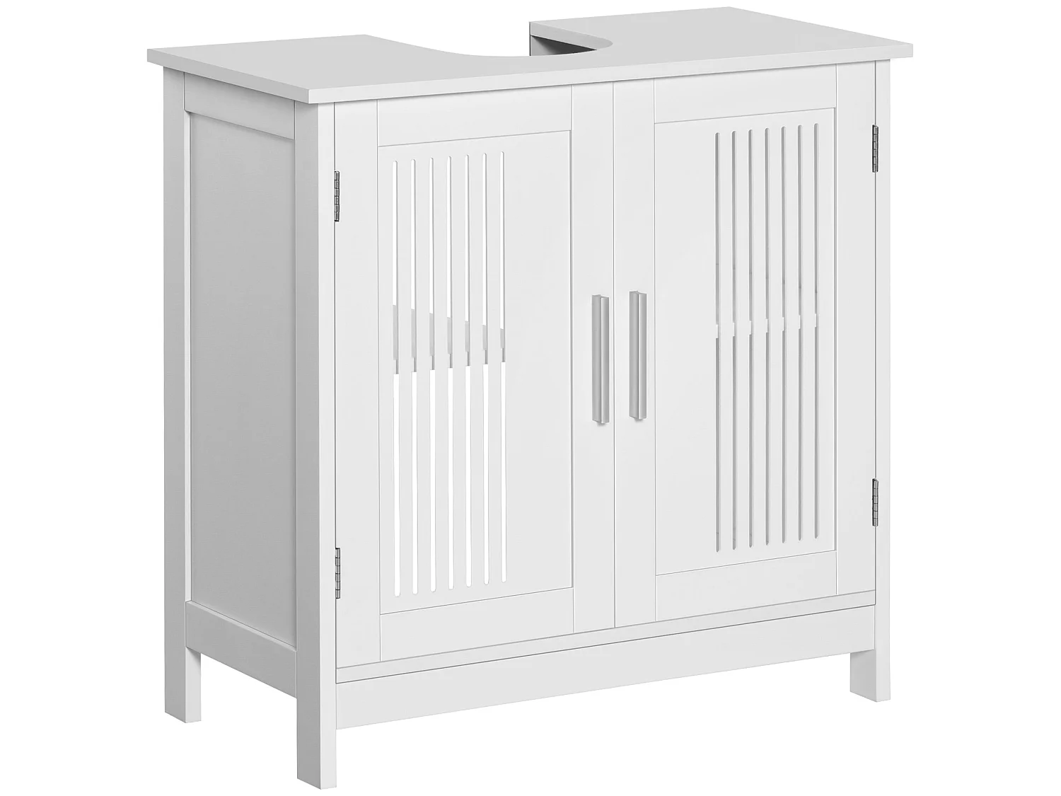 Novaso 60cm White Under Sink Vanity Unit Double Doors Adjustable Shelf