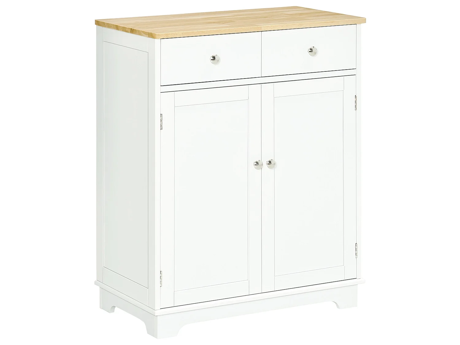 Colalu Wooden Kitchen Cabinet with Natural Solid Top 2 Doors 2 Drawers
