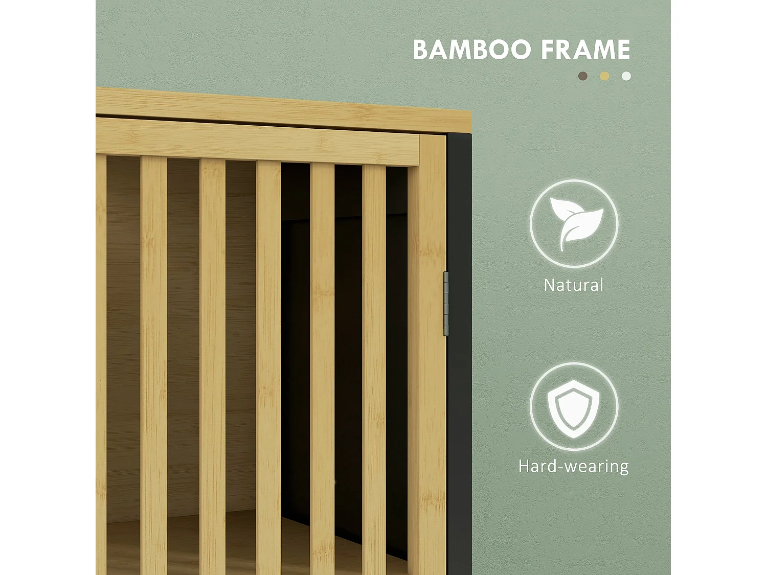 Rotove Bamboo Style Under Sink Bathroom Cabinet with Cut Out Front 60x30x70cm