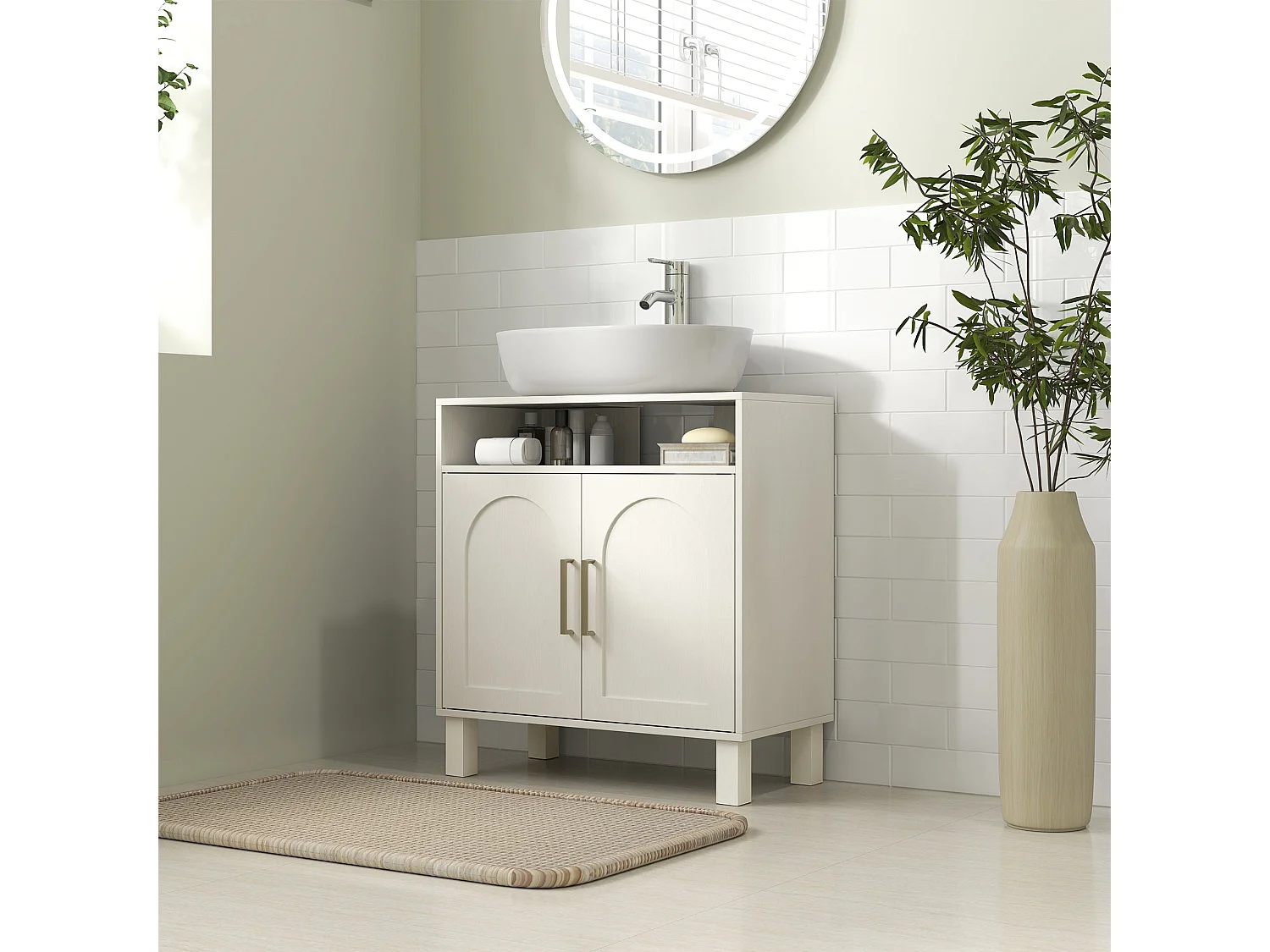 Nenola Cream White Under Sink Cabinet 60x30x63cm