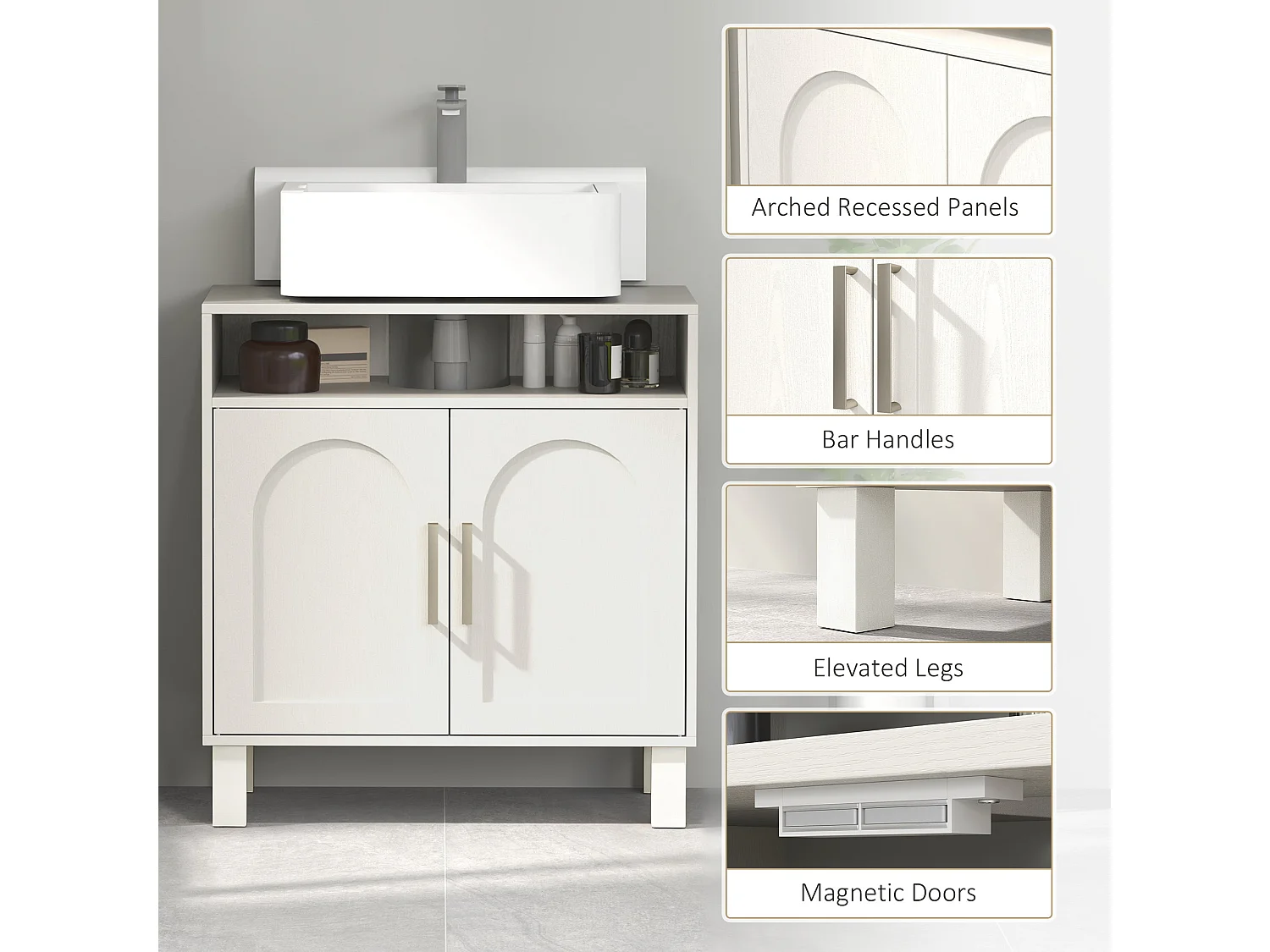 Nenola Cream White Under Sink Cabinet 60x30x63cm