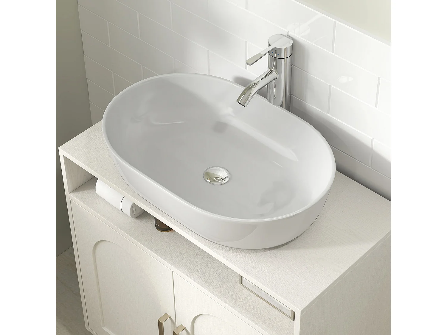 Nenola Cream White Under Sink Cabinet 60x30x63cm