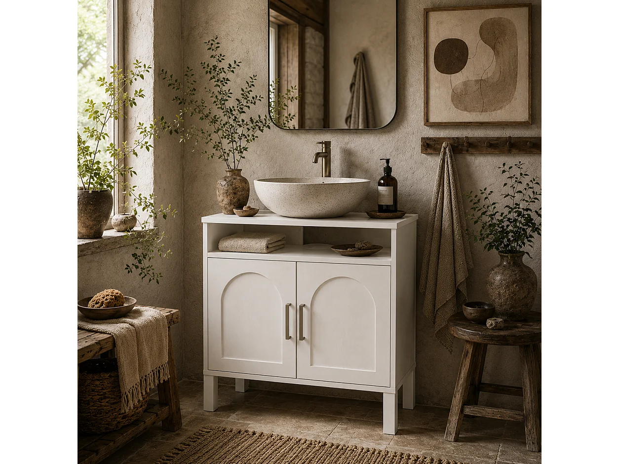 Nenola Cream White Under Sink Cabinet 60x30x63cm