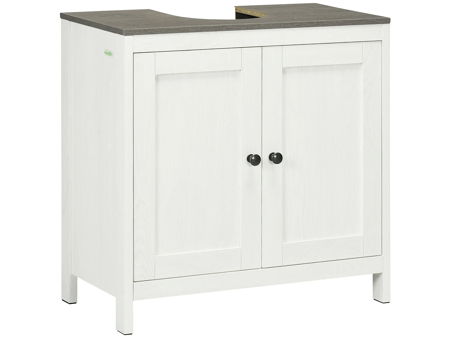 Narile Antique White Under Sink Cabinet with Double Doors and Adjustable Shelf