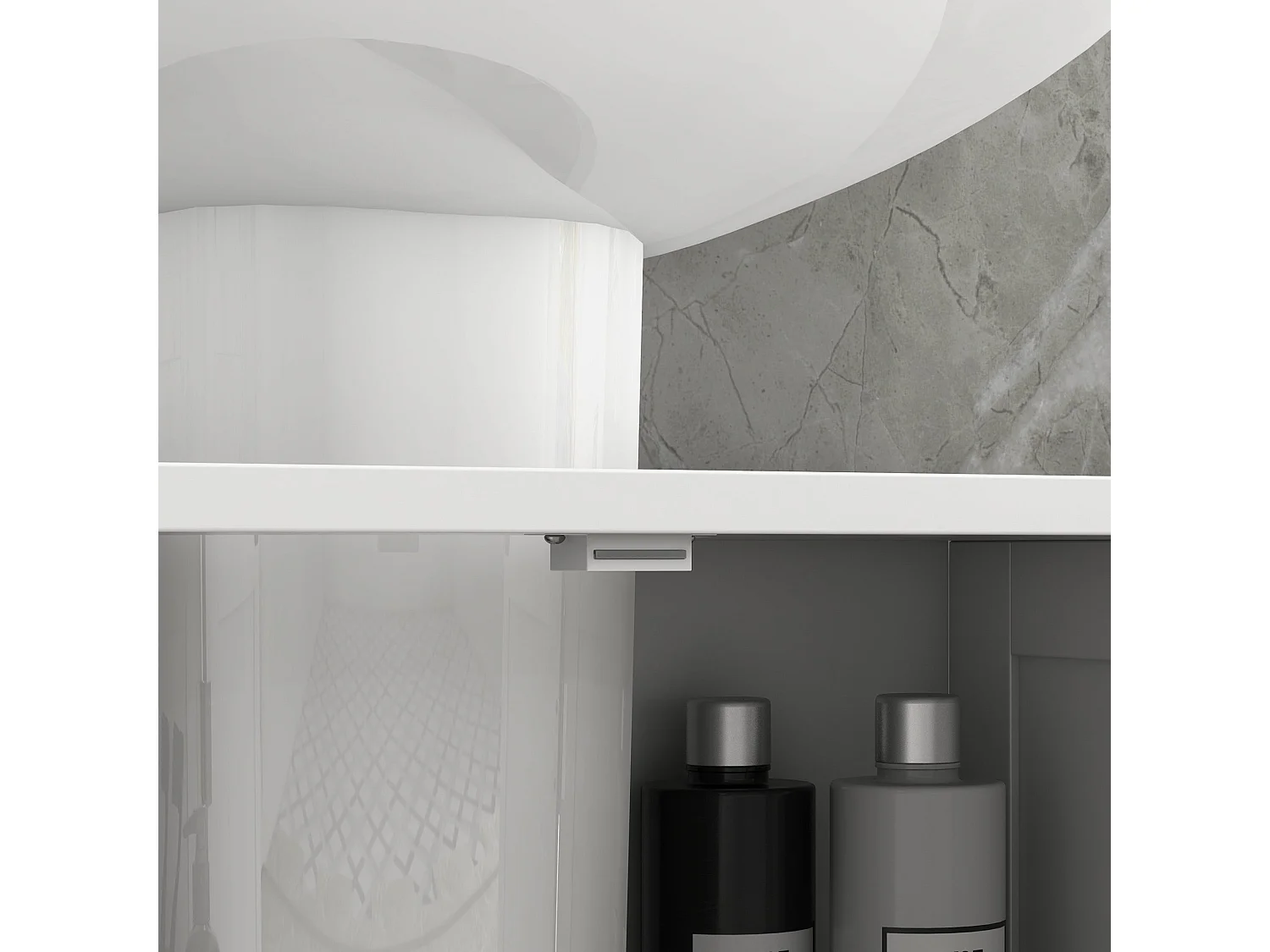 Neha Under Sink Bathroom Vanity Storage Unit 60x30x60cm White