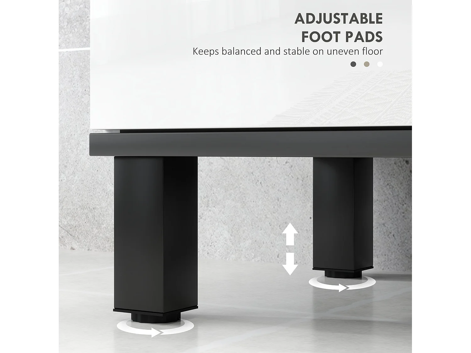 Karesala High Gloss White Under Sink Bathroom Storage Cabinet 60x34x70cm