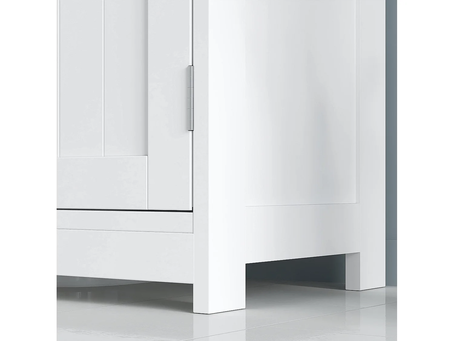 60cm White Under Sink Cabinet Double Doors Adjustable Shelf U Cut for Basin