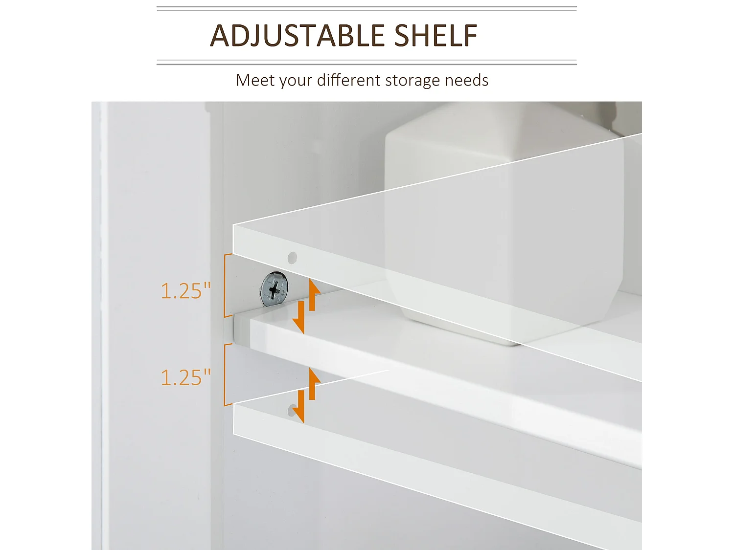 Luzi Freestanding Under Sink Cupboard with Adjustable Shelf White and Wood effect