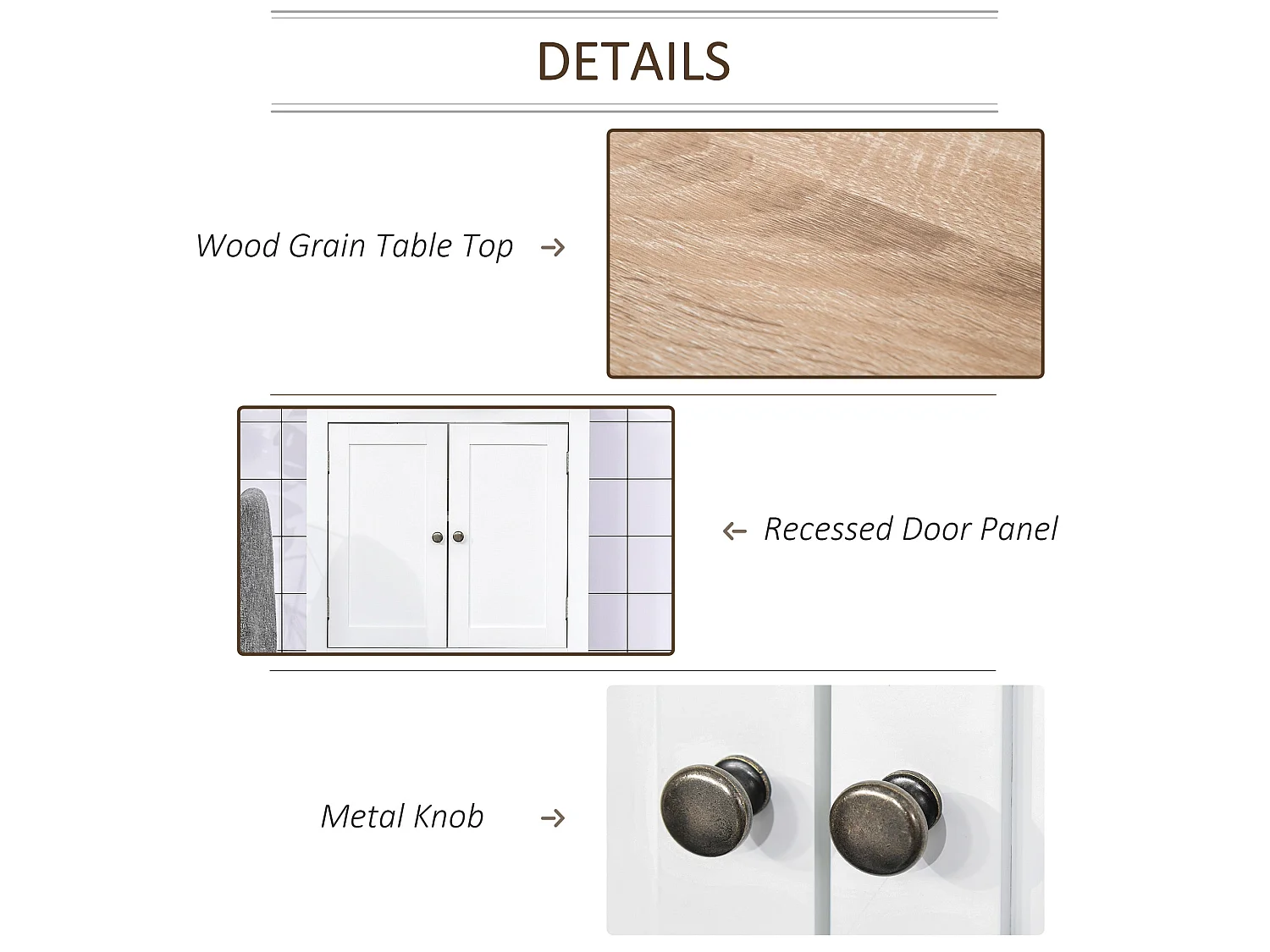 Luzi Freestanding Under Sink Cupboard with Adjustable Shelf White and Wood effect