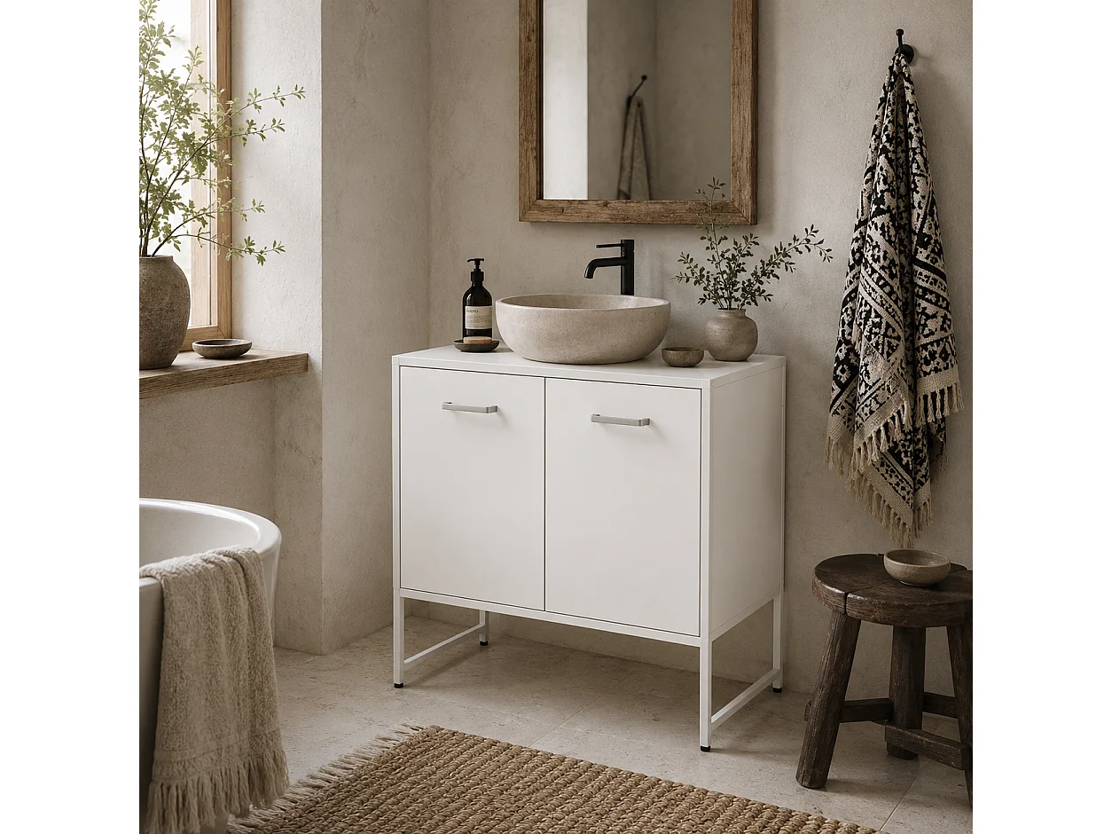 Lilo Fifi Under Sink Vanity Cabinet for Pedestal Basin White Soft Close Doors