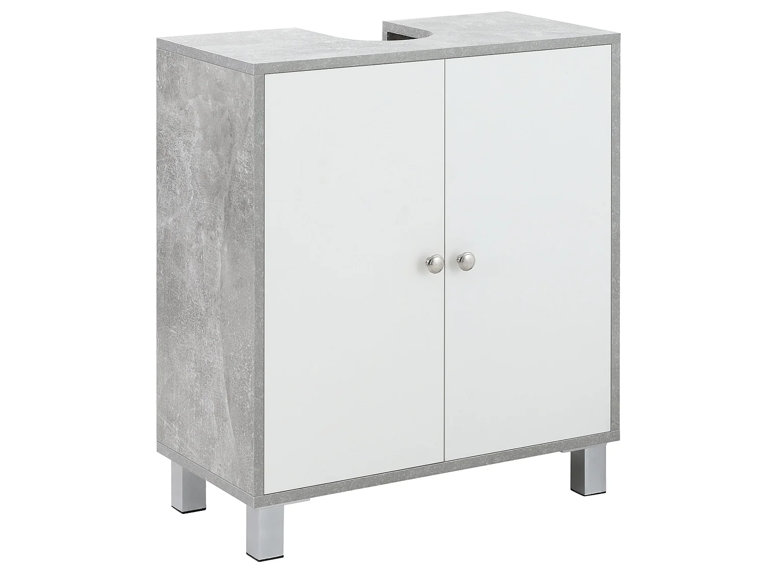 Lireco Under Sink Vanity Storage Cabinet with Adjustable Shelves White and Grey