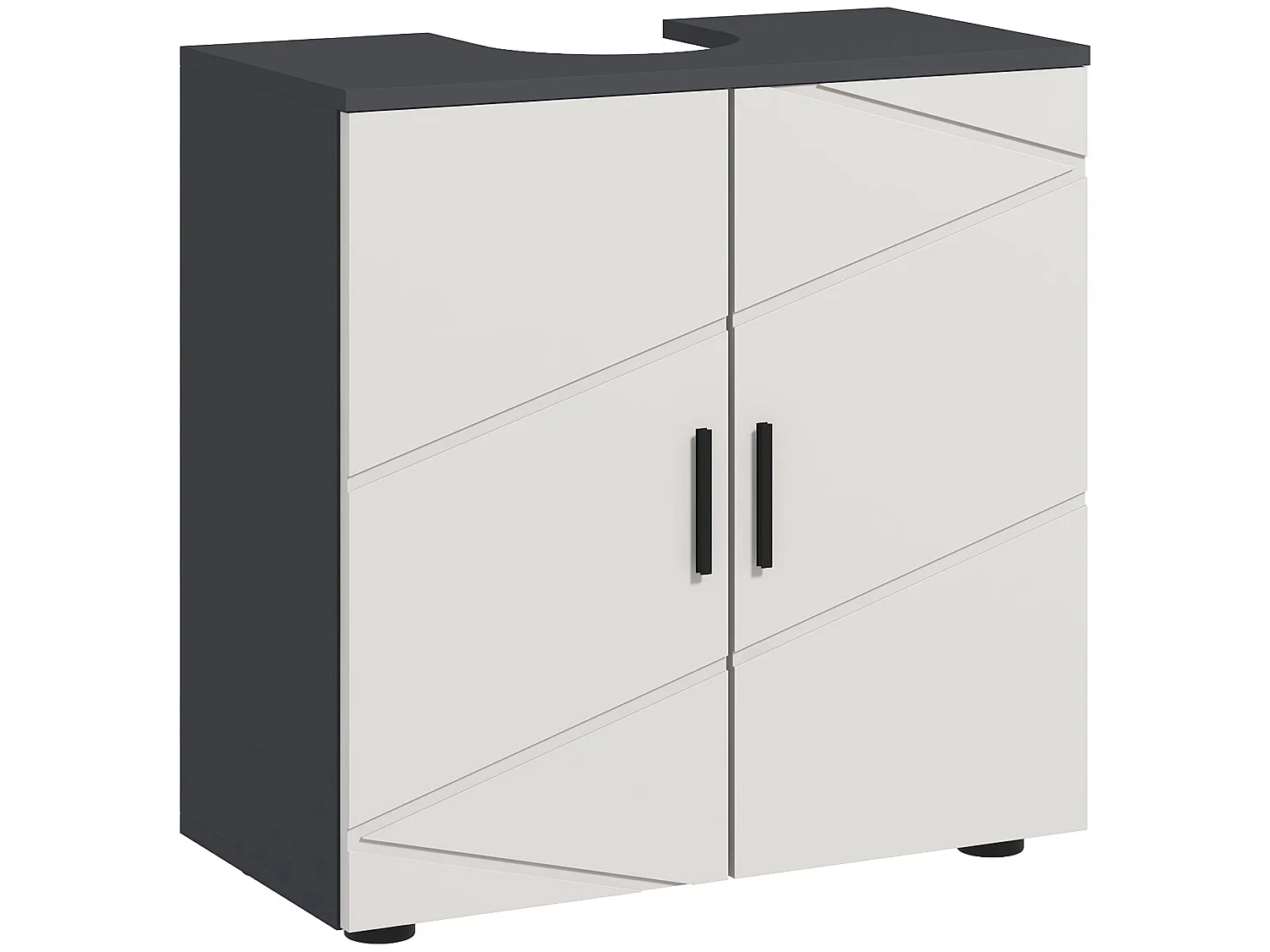 Light and Dark Grey Pedestal Sink Storage Cabinet 60x30x60cm
