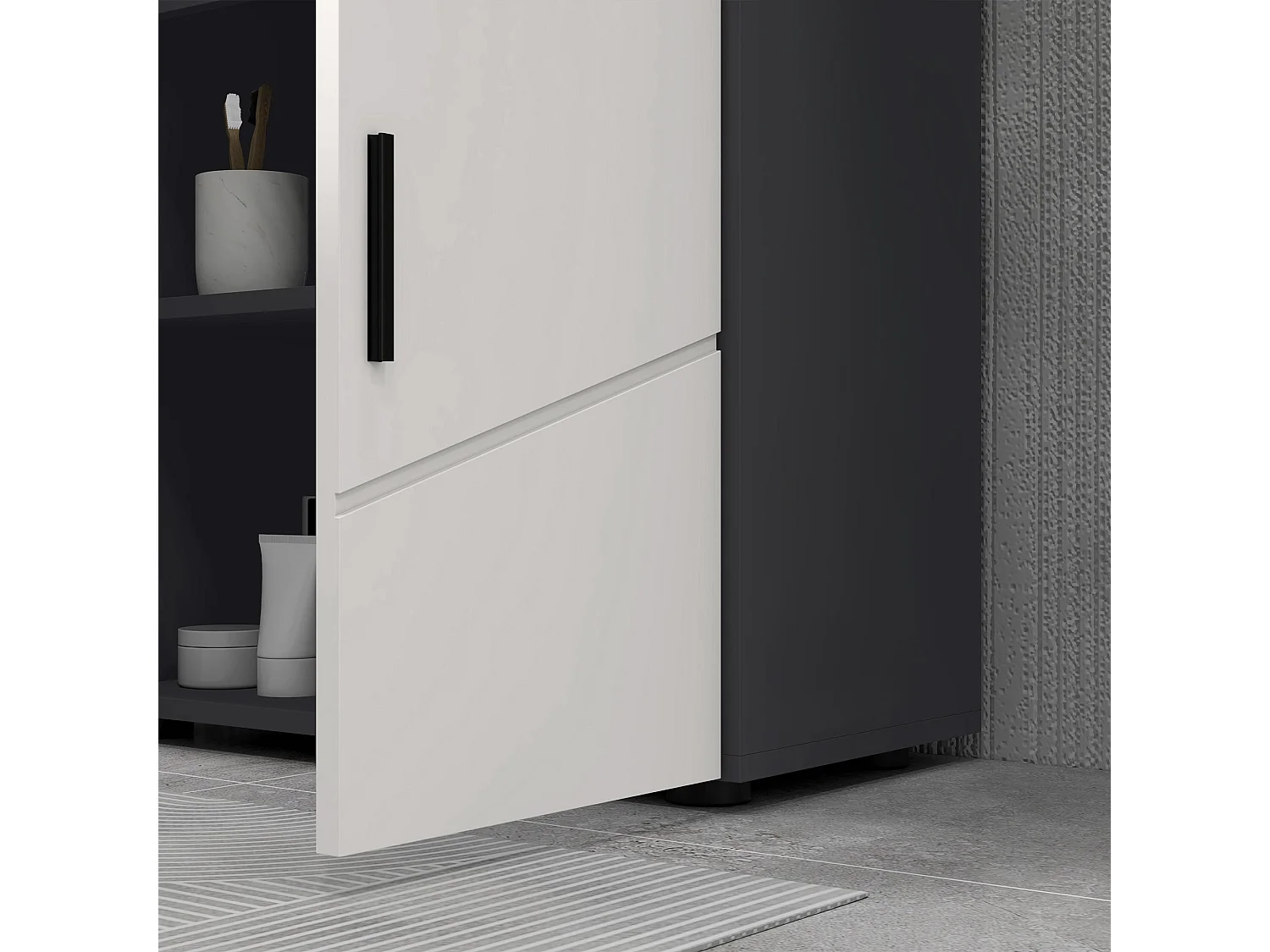 Light and Dark Grey Pedestal Sink Storage Cabinet 60x30x60cm