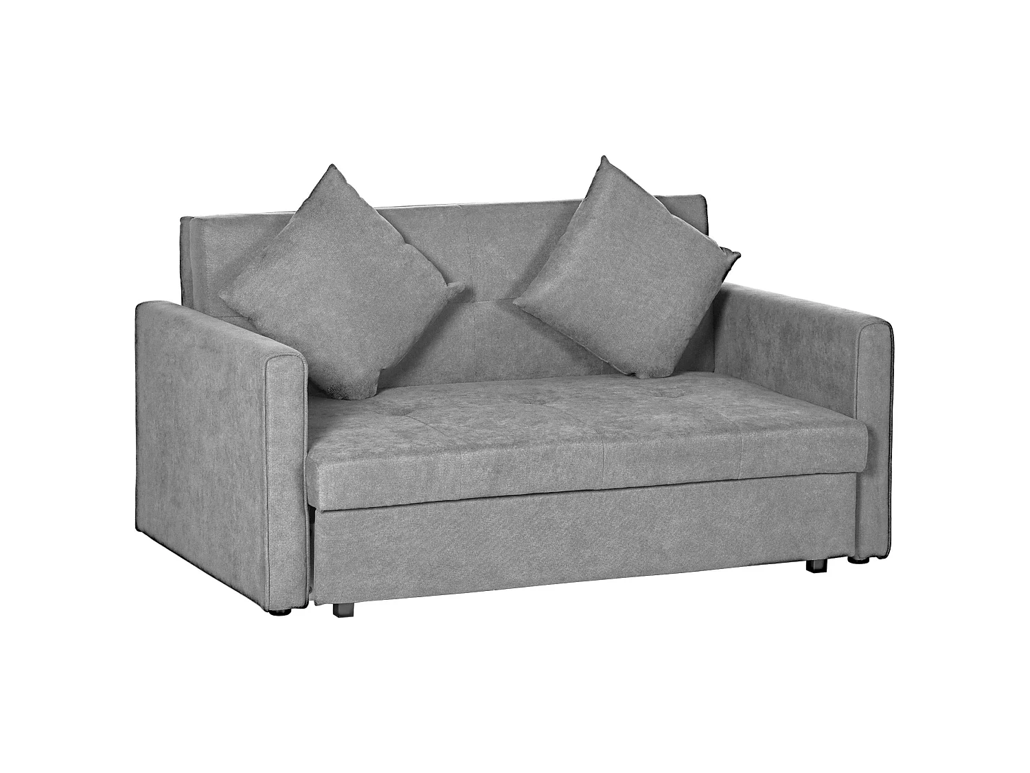Lane Mili Snow Flannel Grey 2 Seater Sofa Bed with Hidden Storage