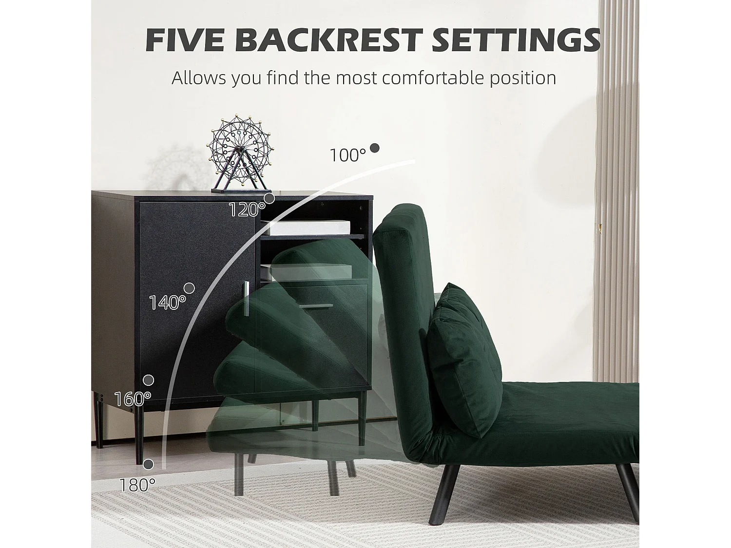 Dorama Riri Green 4 in 1 Convertible Double Sofa Bed with Cushions