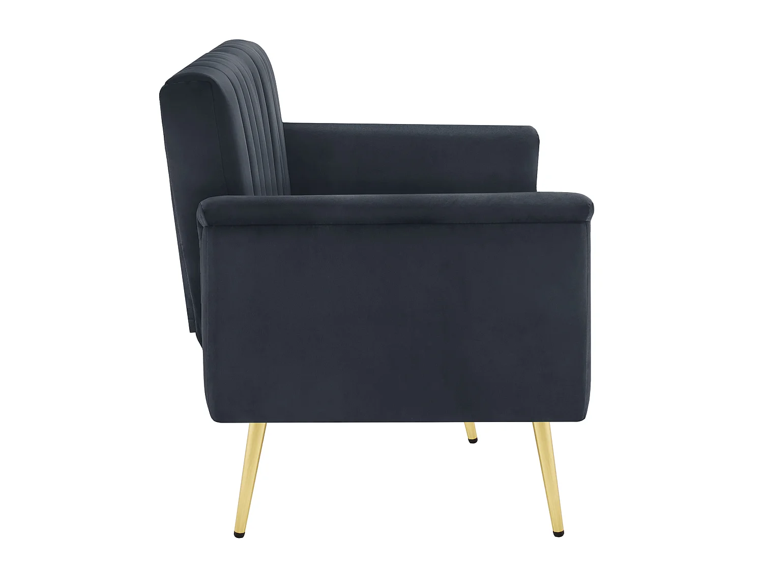 3-Sitzer-Schlafsofa aus Samtstoff – Schwarz