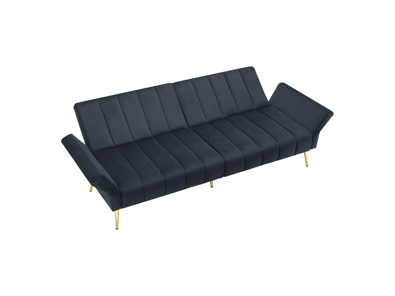 3-Sitzer-Schlafsofa aus Samtstoff – Schwarz