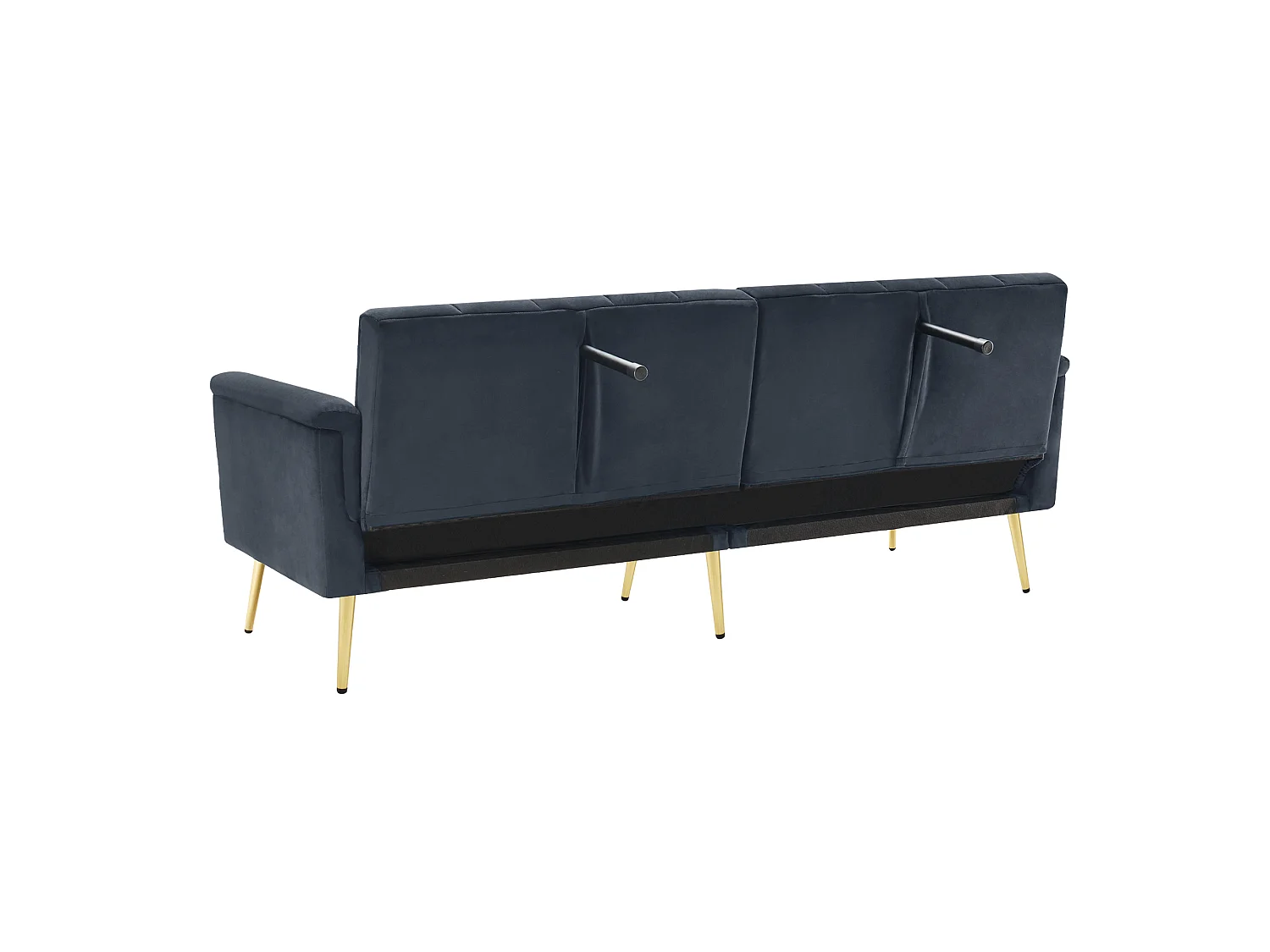 3-Sitzer-Schlafsofa aus Samtstoff – Schwarz