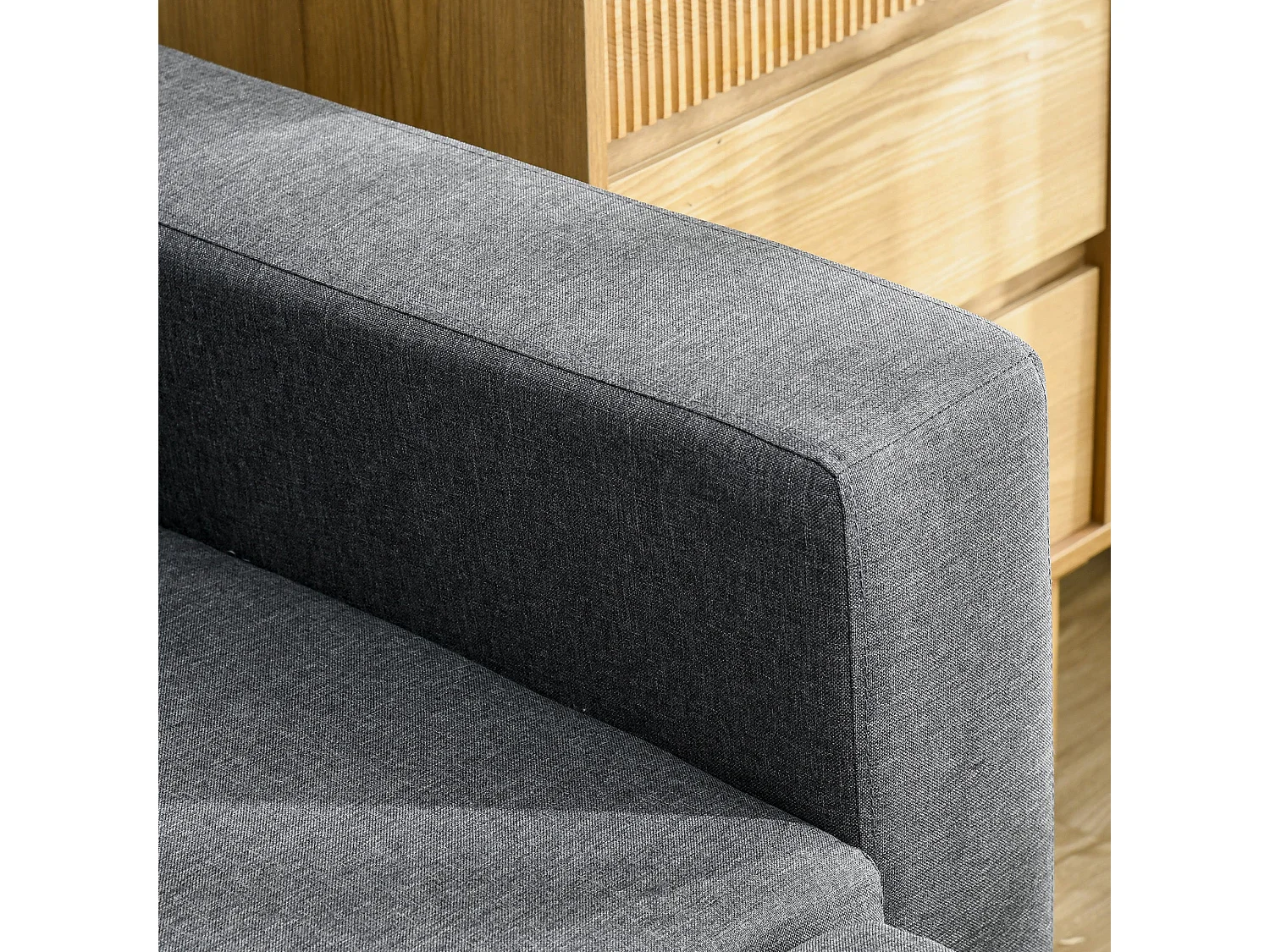Kesosu Dark Grey 3 Seater Sofa Bed with Chaise and Built In Storage