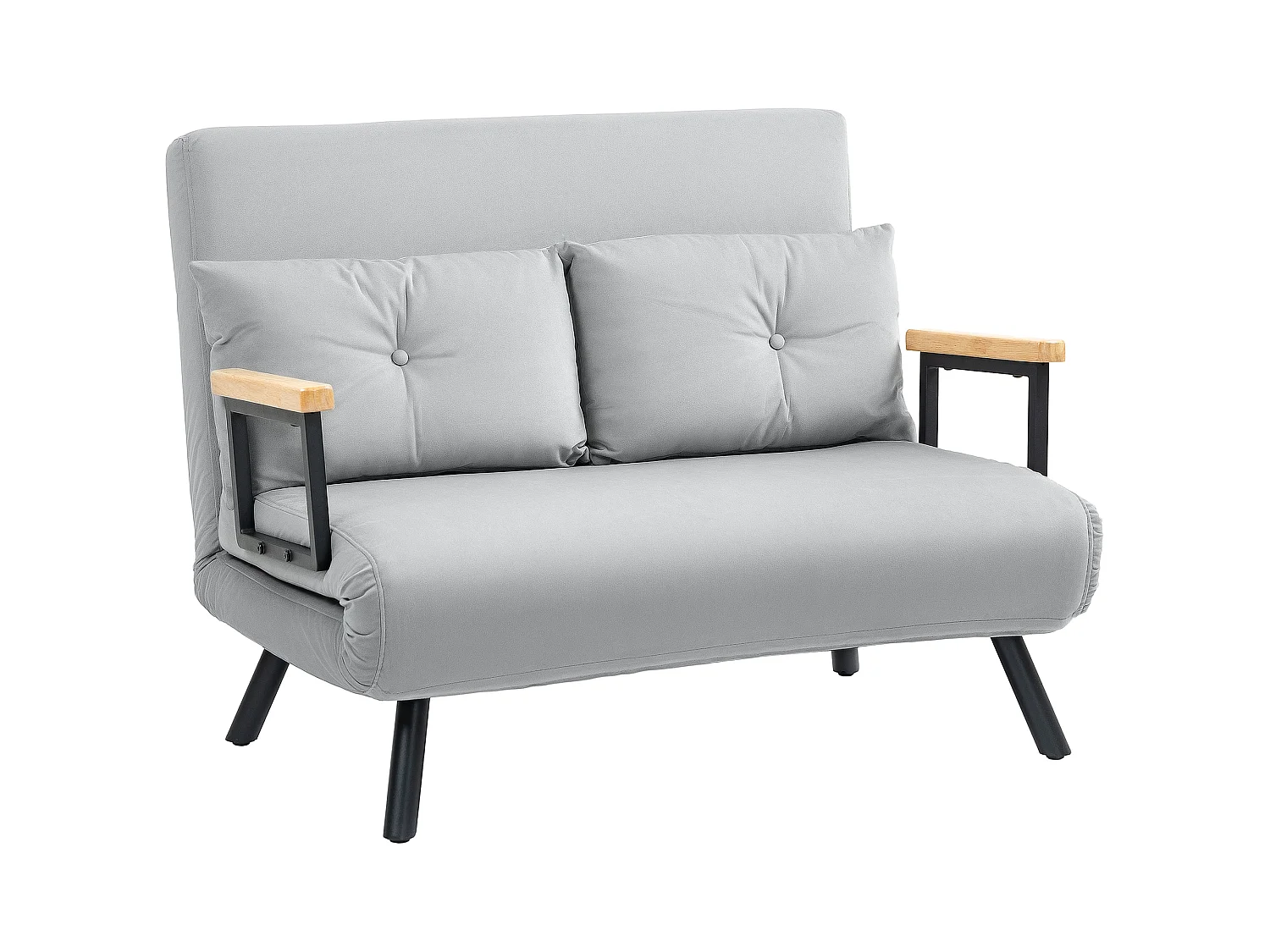 Pazike Light Grey 4 in 1 Convertible Double Sofa Bed with Cushions
