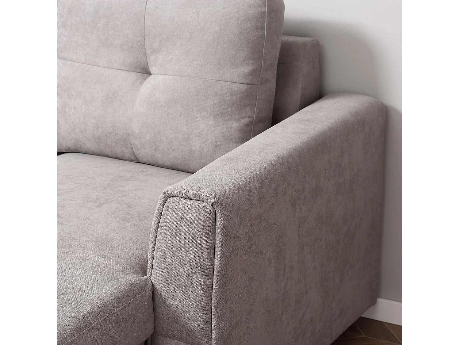 Kaba Light Grey 3 Seater L Shaped Sofa Bed with Reversible Chaise and Hidden Storage