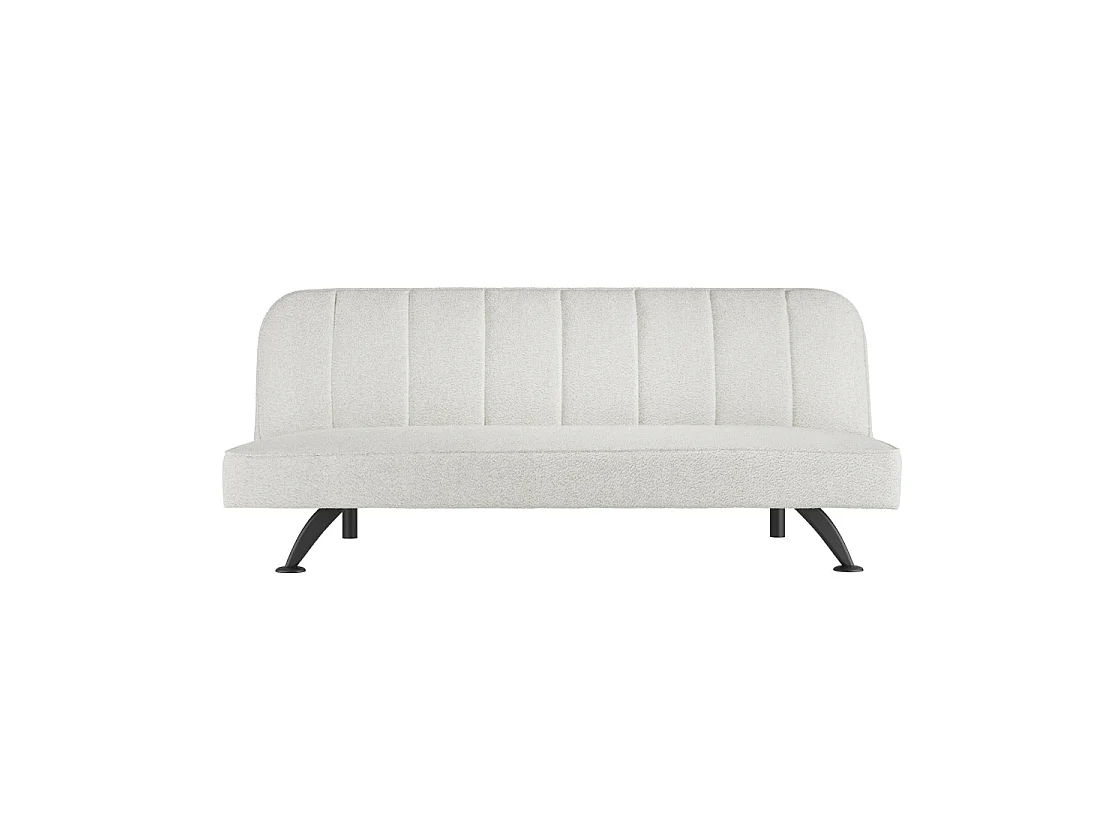 Malahide Ivory Boucle Tufted Convertible Sofa Bed with Black Metal Legs 180cm