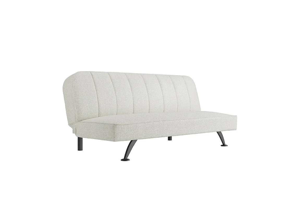 Malahide Ivory Boucle Tufted Convertible Sofa Bed with Black Metal Legs 180cm