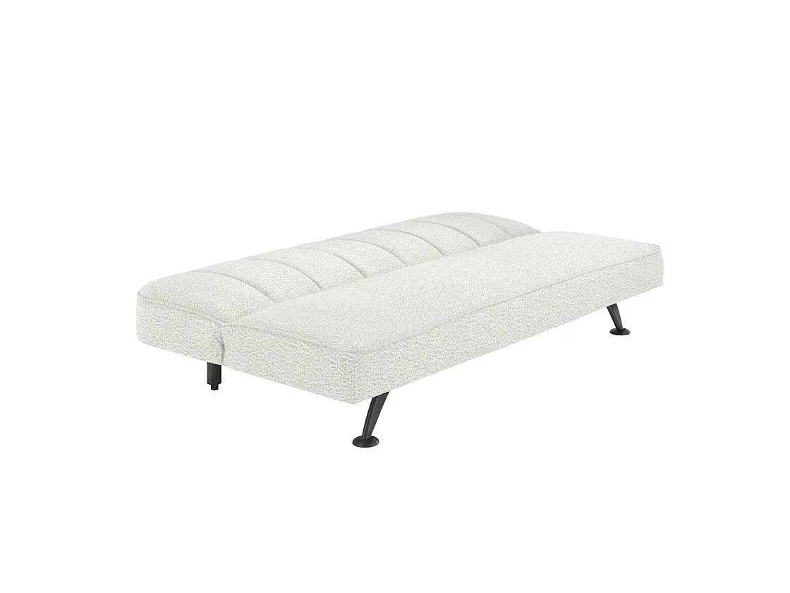 Malahide Ivory Boucle Tufted Convertible Sofa Bed with Black Metal Legs 180cm