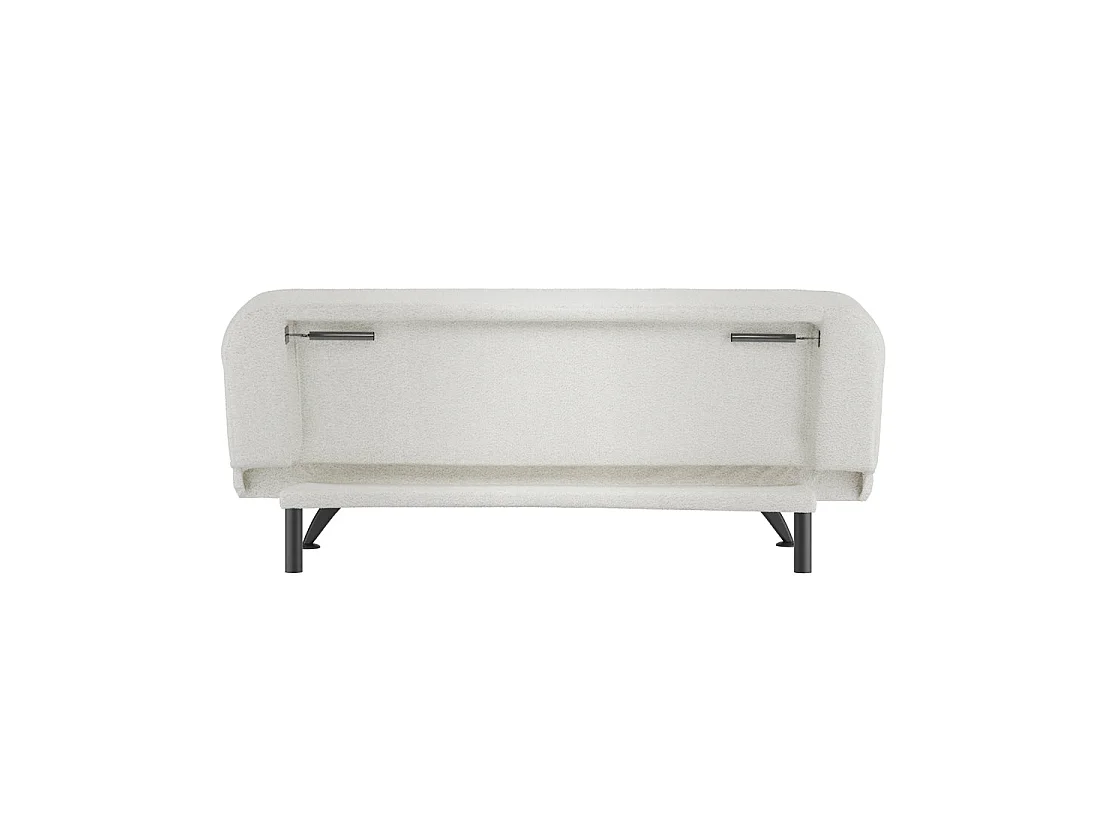 Malahide Ivory Boucle Tufted Convertible Sofa Bed with Black Metal Legs 180cm