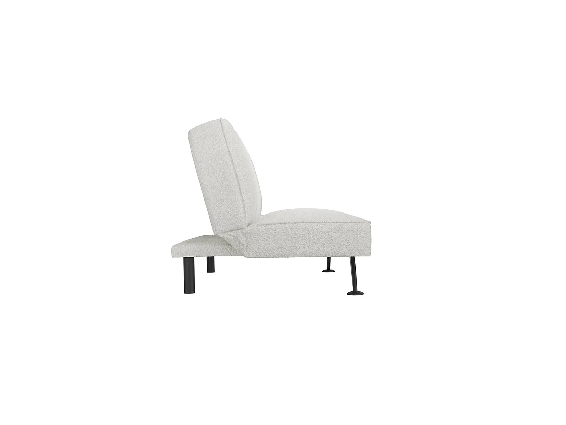 Malahide Ivory Boucle Tufted Convertible Sofa Bed with Black Metal Legs 180cm