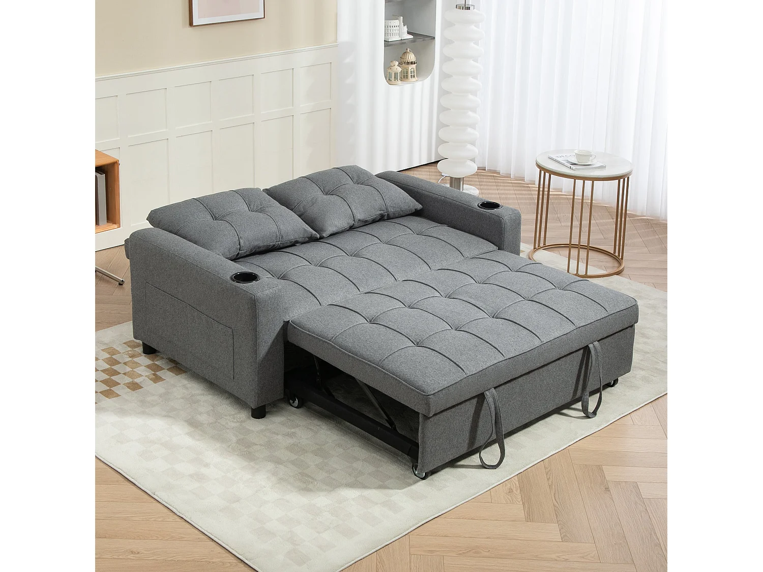 Rireel Diha Dark Grey 2 Seater Pull Out Sofa Bed