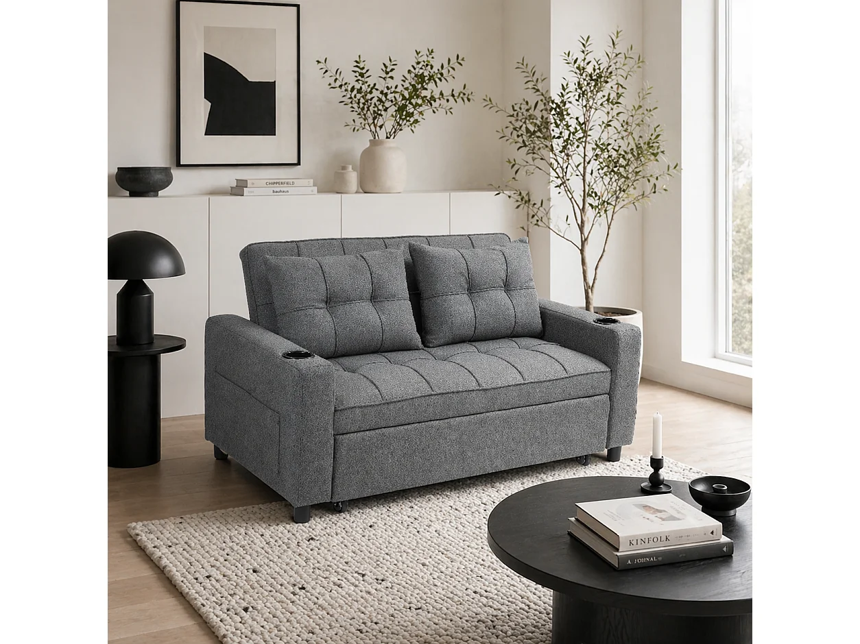 Rireel Diha Dark Grey 2 Seater Pull Out Sofa Bed