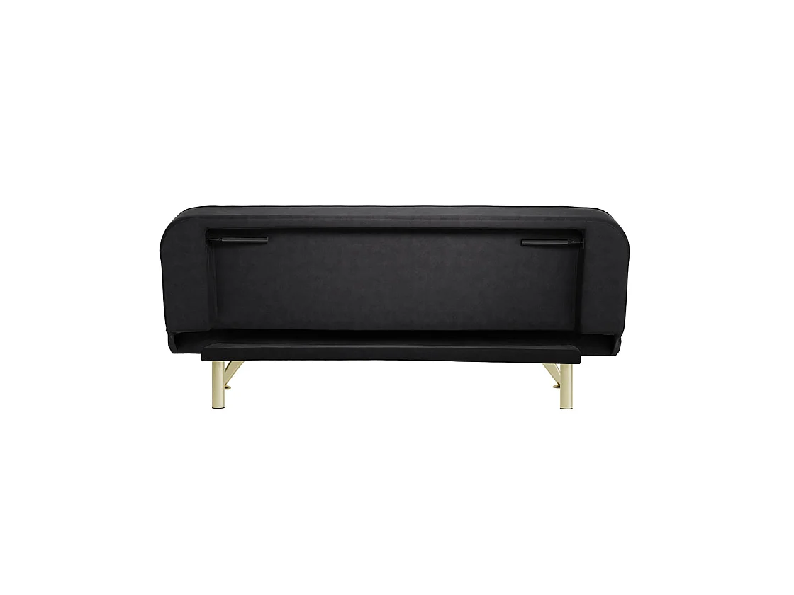 Malahide Black Velvet Tufted Sofa Bed with Gold Metal Legs 1 Seater