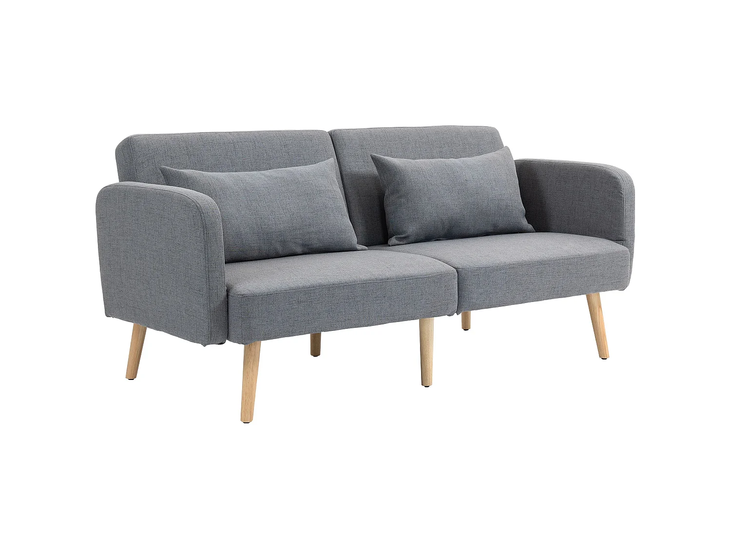 Torive Nove Grey 2 Seater Click Clack Sofa Bed with Cushions