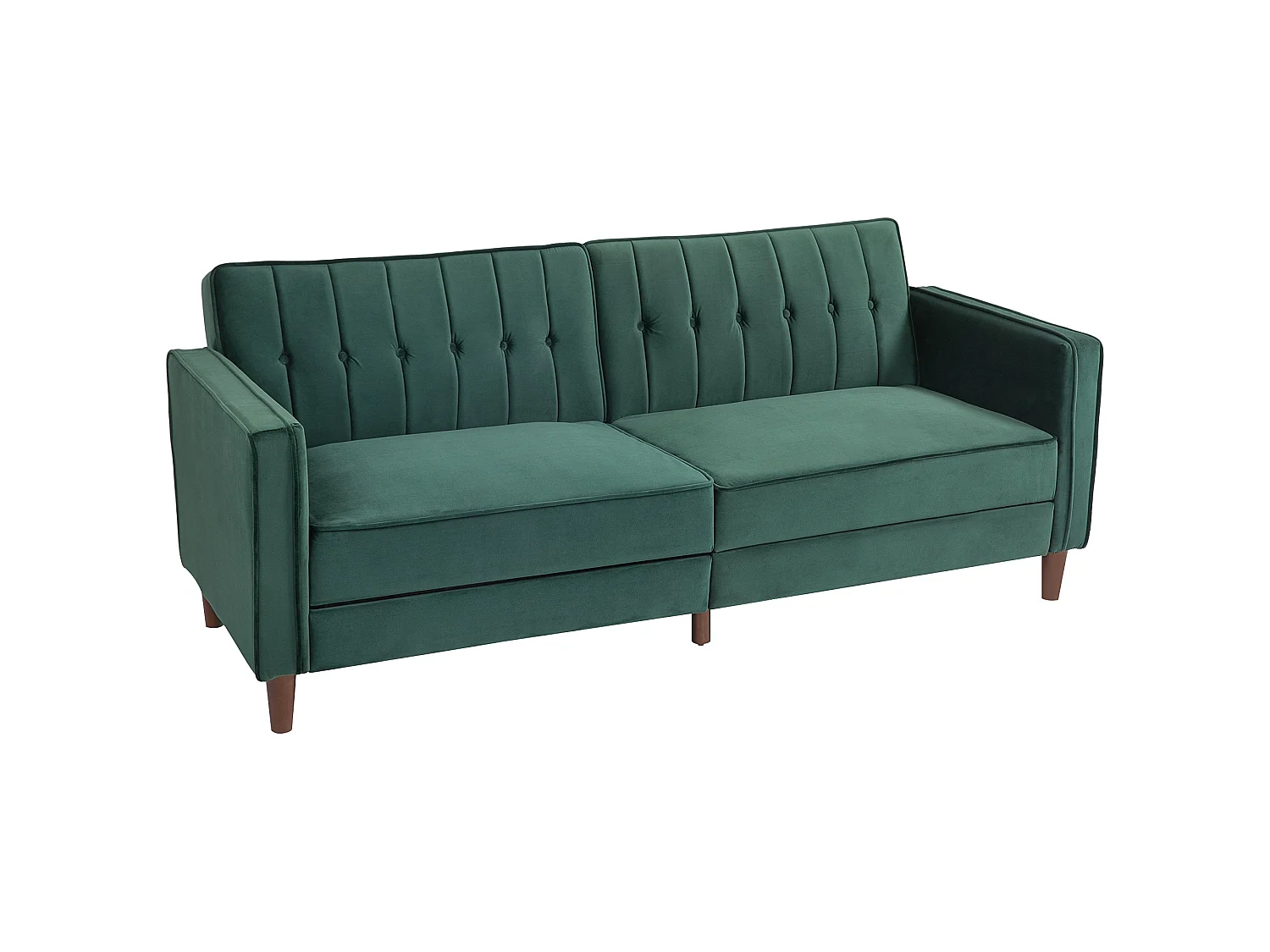 Babano Forrest Green Velvet 3 Seater Convertible Sofa Bed