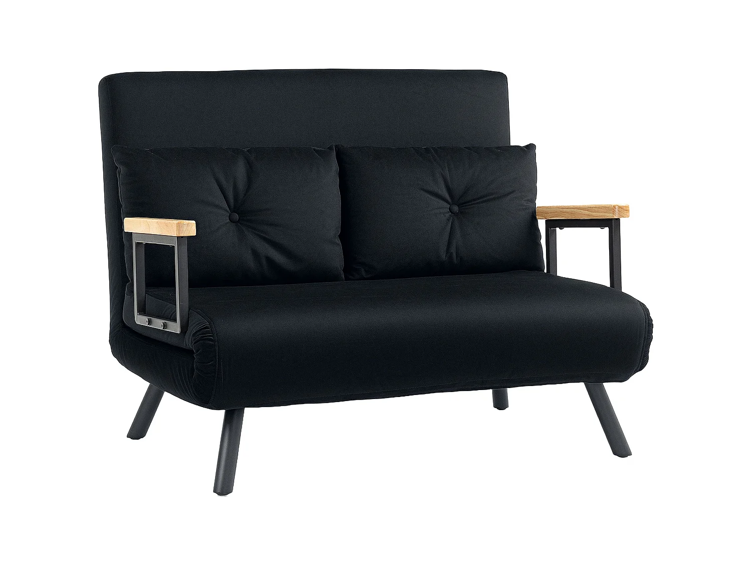 Tarico Black 4 in 1 Convertible Double Sofa Bed with Cushions
