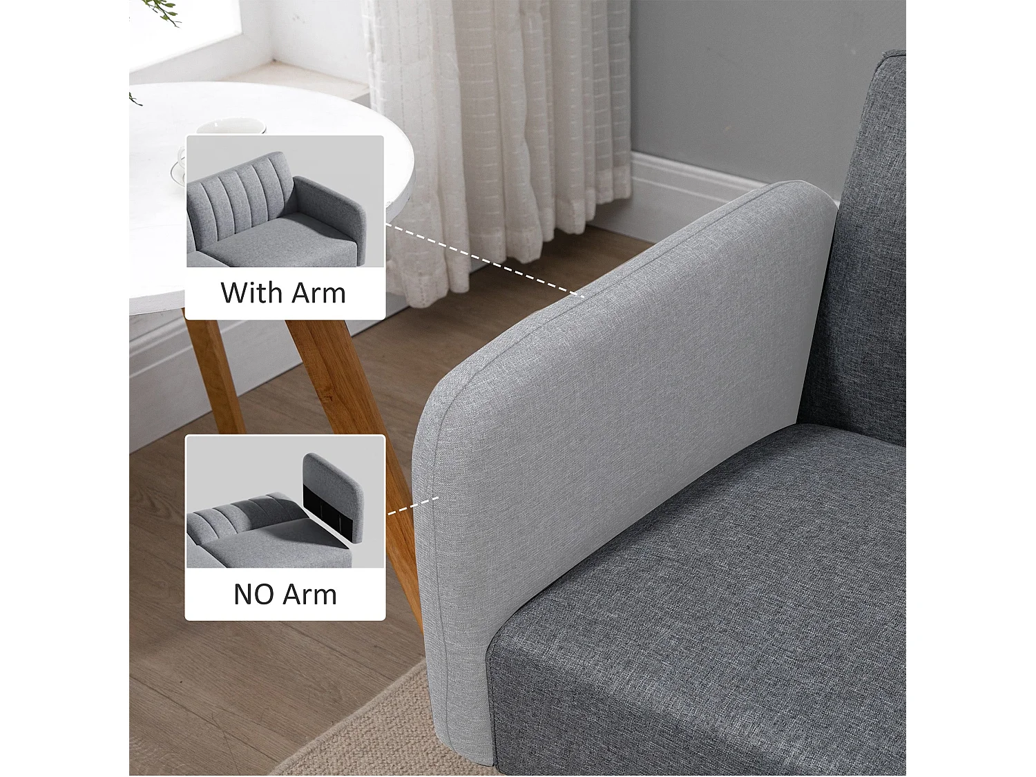 Nile Linen Grey 3 Seater Click Clack Sofa Bed Split Adjustable Backrest