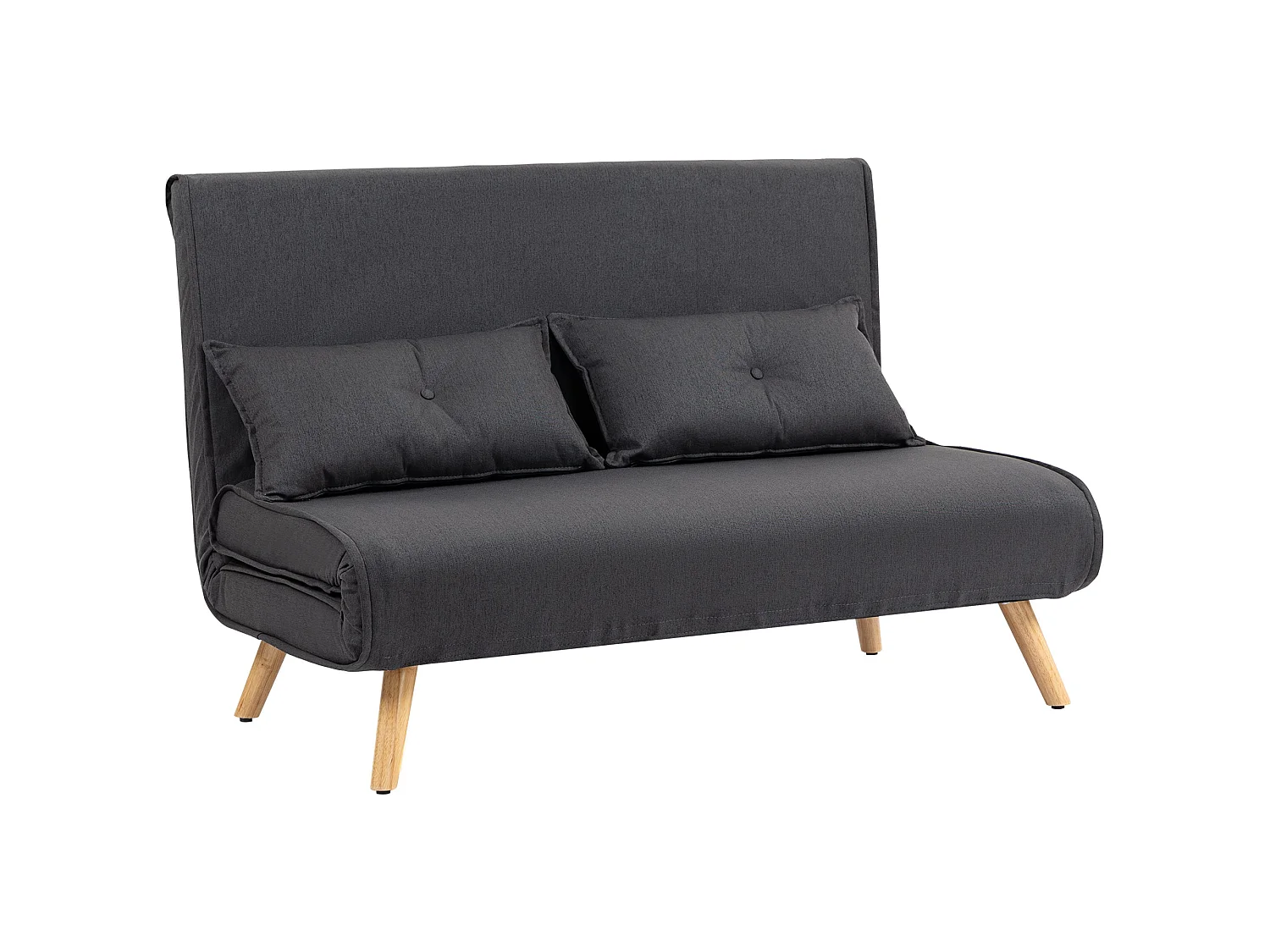 Faroco Linen Look Charcoal Grey 2 Seater Sofa Bed