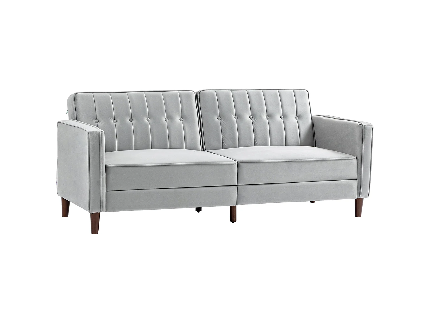 Sasari 3 Seater Convertible Velvet Finish Sofa Bed Light Grey