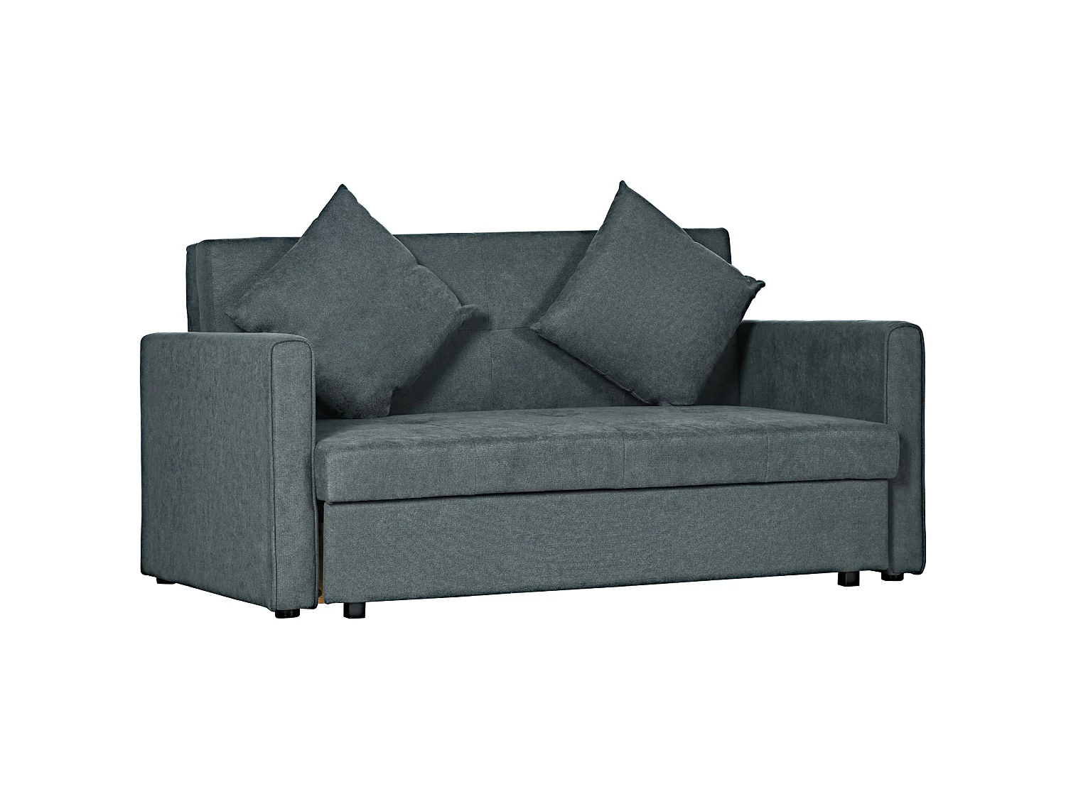 Takala Nele Dark Grey 2 Seater Sofa Bed Snow Flannel Hidden Storage Cushions