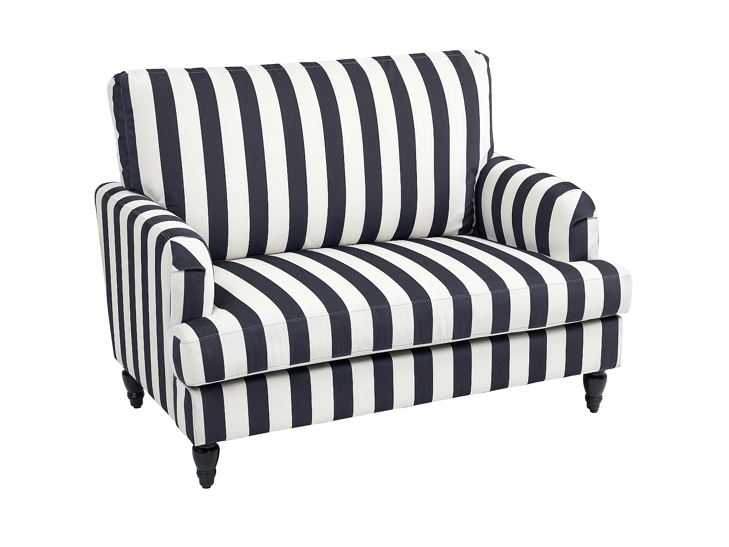 Yosefi Black and White Velvet Cuddle Chair Wide Seat Stripe Design